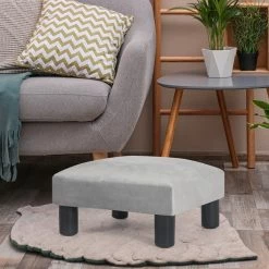 Top 10 ๐ Adeco 15'' Small Ottoman Upholstered Foot Rest Gray ๐