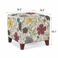 Buy 🌟 Adeco 16.3'' Cube Ottoman Foot Rest Stool ❤️ -Adeco Shop Adeco 16.32727 Cube Ottoman Foot Rest Stool 4