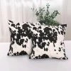 Deals ❤️ Adeco 18x18 Inch Set Of 2 Cow Decorative Throw Pillow Covers Black Cow 🎁