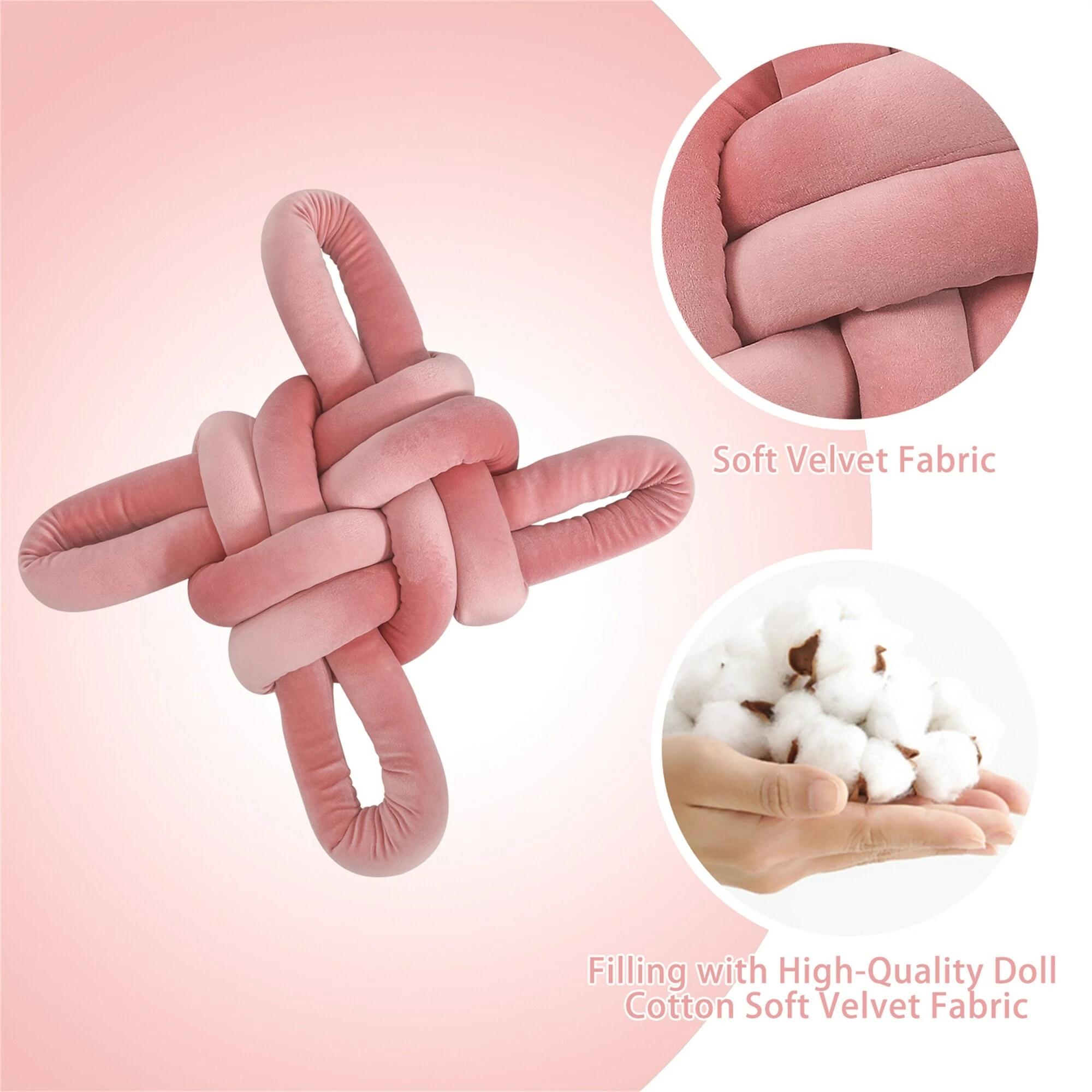 Outlet 😀 Adeco 19.3" Knot Pillow Cushion Blue 🤩 7 Outlet 😀 Adeco 19.3" Knot Pillow Cushion Blue 🤩 - Image 5