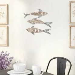 Deals 😍 Adeco 3 Pcs Farmhouse Wall Decor Rustic Wooden Fish Wall Hanging Art ✨