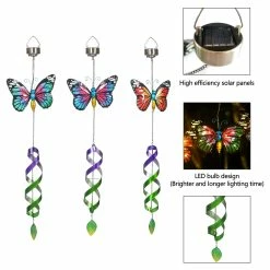 Cheapest 🔥 Adeco 3 Pcs Hanging Wind Mill Butterfly With Light 🌟 -Adeco Shop Adeco 3 Pcs Hanging Wind Mill Butterfly with Light 2