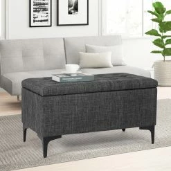 Cheap โค๏ธ Adeco 31.5" Storage Ottoman Bench With Metal Legs ๐