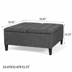 Wholesale ๐ Adeco 33.47" Coffee Table Double Lift Tufted Top Storage Ottoman Bench Blue ๐คฉ 14 Wholesale ๐ Adeco 33.47" Coffee Table Double Lift Tufted Top Storage Ottoman Bench Blue ๐คฉ -Adeco Shop Adeco 33.4722 Square Coffee Table Double Lift Tufted Top Storage Ottoman Bench 3