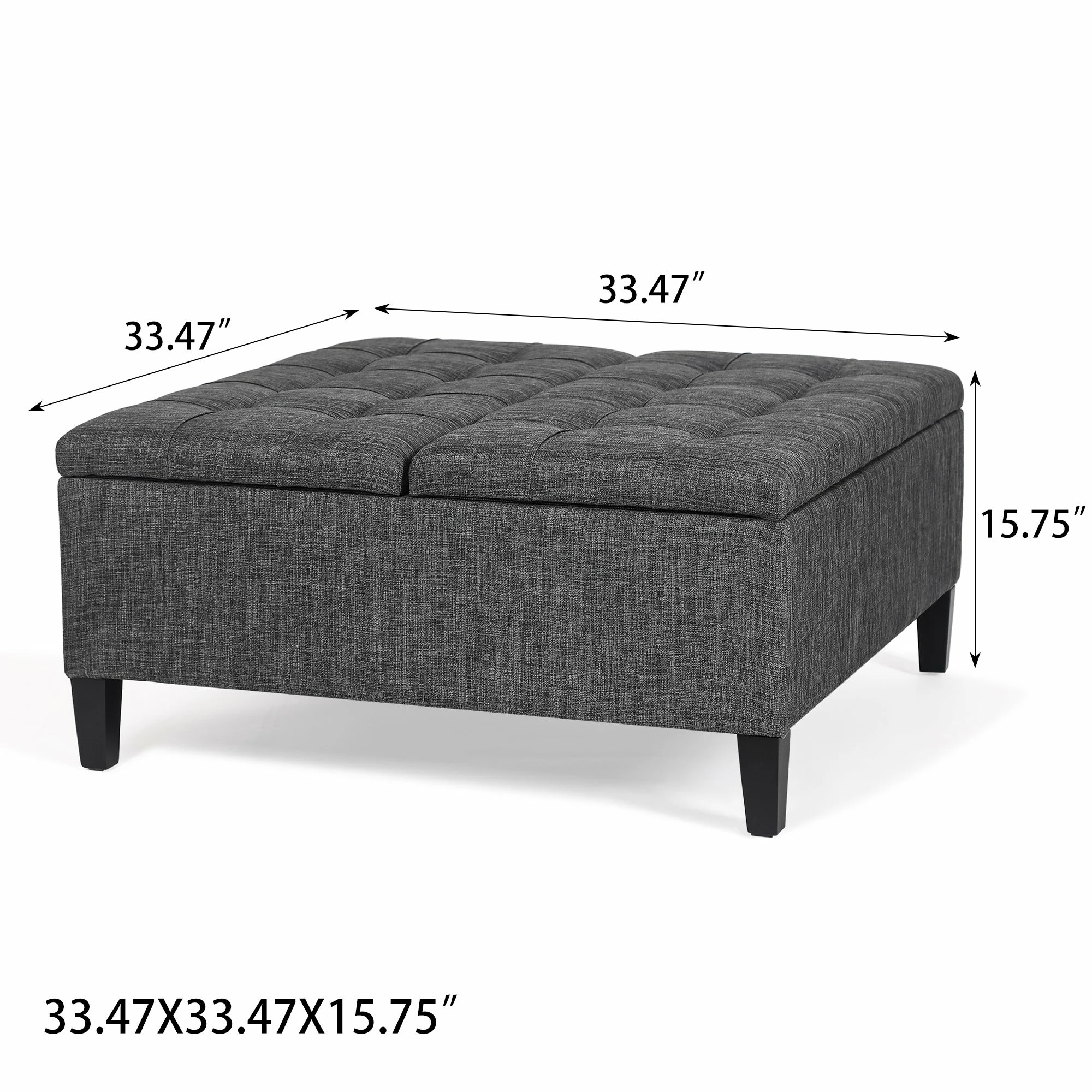 Wholesale ๐ Adeco 33.47" Coffee Table Double Lift Tufted Top Storage Ottoman Bench Blue ๐คฉ 6 Wholesale ๐ Adeco 33.47" Coffee Table Double Lift Tufted Top Storage Ottoman Bench Blue ๐คฉ - Image 4