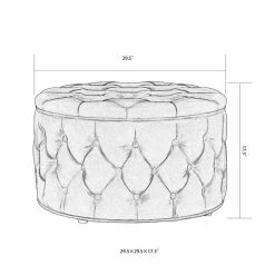 Hot Sale 🥰 Adeco Round Velvet Button Tufted Storage Ottoman 👍 -Adeco Shop Adeco 3D Button Tufted Round Cocktail Ottoman 3