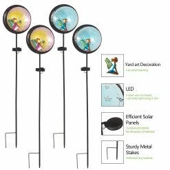 Cheap 🥰 Adeco 4 Pack Solar Powered Decorative Angel Garden Stakes ❤️ -Adeco Shop Adeco 4 Pack Solar Powered Decorative Angel Garden Stakes 2