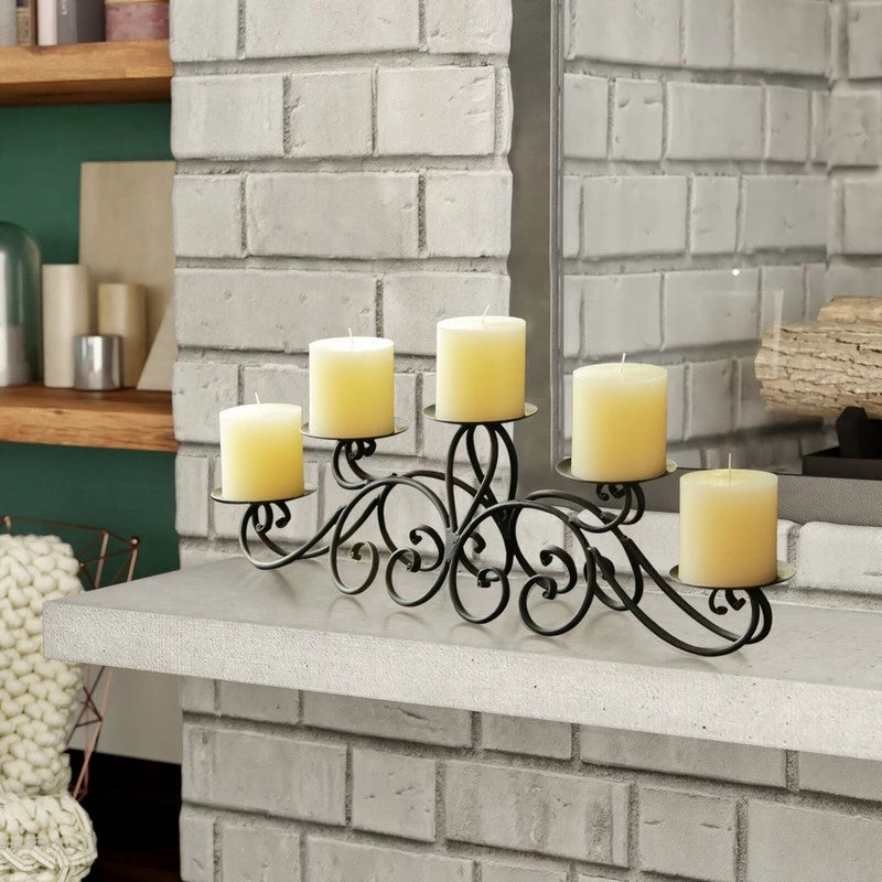 Best Pirce ๐ Adeco 5-pillar Iron Table Top Candle Holder - 24.4"x 4.5"x 6.5" โ๏ธ 4 Best Pirce ๐ Adeco 5-pillar Iron Table Top Candle Holder - 24.4"x 4.5"x 6.5" โ๏ธ - Image 2