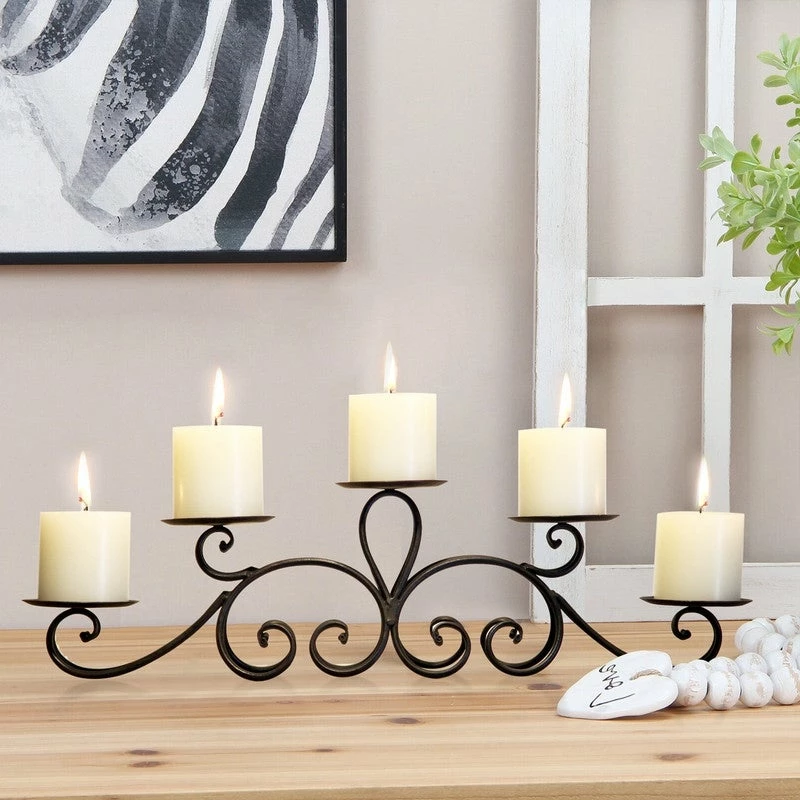 Best Pirce ๐ Adeco 5-pillar Iron Table Top Candle Holder - 24.4"x 4.5"x 6.5" โ๏ธ 5 Best Pirce ๐ Adeco 5-pillar Iron Table Top Candle Holder - 24.4"x 4.5"x 6.5" โ๏ธ - Image 3