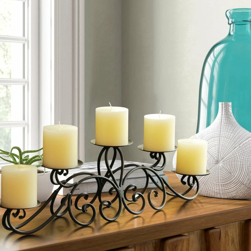 Best Pirce ๐ Adeco 5-pillar Iron Table Top Candle Holder - 24.4"x 4.5"x 6.5" โ๏ธ 6 Best Pirce ๐ Adeco 5-pillar Iron Table Top Candle Holder - 24.4"x 4.5"x 6.5" โ๏ธ - Image 4
