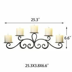 Best Pirce ๐ Adeco 5-pillar Iron Table Top Candle Holder - 24.4"x 4.5"x 6.5" โ๏ธ 21 Best Pirce ๐ Adeco 5-pillar Iron Table Top Candle Holder - 24.4"x 4.5"x 6.5" โ๏ธ -Adeco Shop Adeco 5 pillar Iron Table Top Candle Holder 6