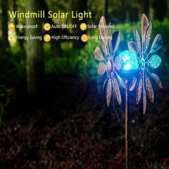 Promo 🥰 Adeco 59" Metal Solar Wind Spinners Patio Decor Stakes Multi 😉 -Adeco Shop Adeco 5922 Metal Solar Wind Spinners Patio Decor Stakes 4