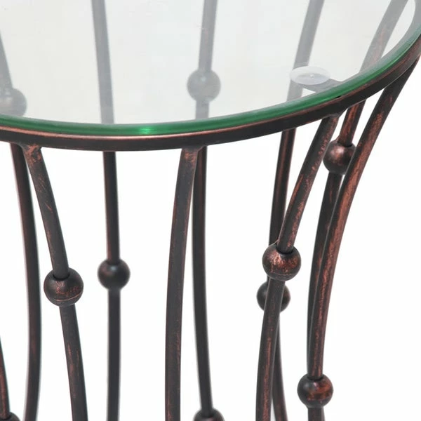 Hot Sale 😀 Adeco Drum Black Metal Coffee Table Round End Table With Glass Top - 15"x 15"x 21.5" 🎁 12 Hot Sale 😀 Adeco Drum Black Metal Coffee Table Round End Table With Glass Top - 15"x 15"x 21.5" 🎁 - Image 10