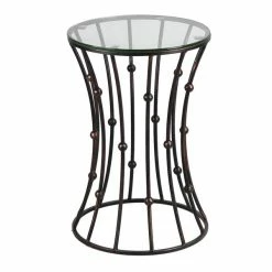 Hot Sale 😀 Adeco Drum Black Metal Coffee Table Round End Table With Glass Top - 15"x 15"x 21.5" 🎁 18 Hot Sale 😀 Adeco Drum Black Metal Coffee Table Round End Table With Glass Top - 15"x 15"x 21.5" 🎁 -Adeco Shop Adeco Accent Black Drum Shape Metal Coffee Table c573e48a 9b9d 4c73 8b46 51fcdf248f42 600