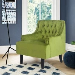 Buy 🤩 Adeco Accent Chair Armchair Mid-Century Modern Velvet Sofa Chair Green 😀 -Adeco Shop Adeco Accent Chair Armchair Mid Century Modern Velvet Single Sofa Chair 12