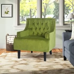 Buy 🤩 Adeco Accent Chair Armchair Mid-Century Modern Velvet Sofa Chair Green 😀 -Adeco Shop Adeco Accent Chair Armchair Mid Century Modern Velvet Single Sofa Chair 13