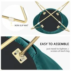 Discount ⭐ Adeco Accent Chair Modern Velvet Vanity Dining Chair Metal Legs Orange ✔️ -Adeco Shop Adeco Accent Chair Modern Velvet Vanity Dining Chair Metal Legs 10