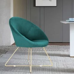 Discount ⭐ Adeco Accent Chair Modern Velvet Vanity Dining Chair Metal Legs Orange ✔️ -Adeco Shop Adeco Accent Chair Modern Velvet Vanity Dining Chair Metal Legs 7