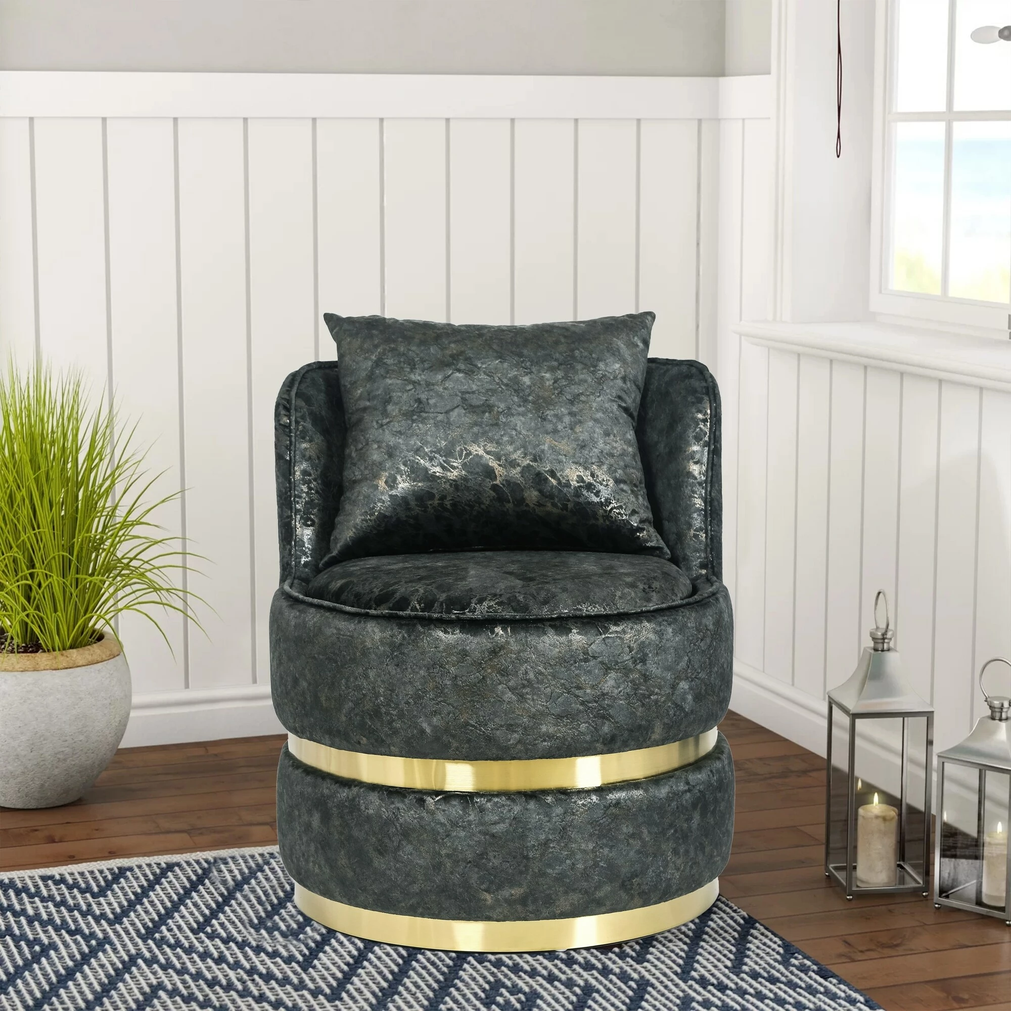 Hot Sale 🔔 Adeco Accent Chair With Storage Living Room Chair With Cushion - 23.82"L X 23.03"W X 27.17"H Grey ✨ 4 Hot Sale 🔔 Adeco Accent Chair With Storage Living Room Chair With Cushion - 23.82"L X 23.03"W X 27.17"H Grey ✨ - Image 2