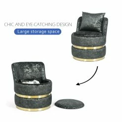 Hot Sale 🔔 Adeco Accent Chair With Storage Living Room Chair With Cushion - 23.82"L X 23.03"W X 27.17"H Grey ✨ 14 Hot Sale 🔔 Adeco Accent Chair With Storage Living Room Chair With Cushion - 23.82"L X 23.03"W X 27.17"H Grey ✨ -Adeco Shop Adeco Accent Chair with Storage Living Room Chair with Cushion 3