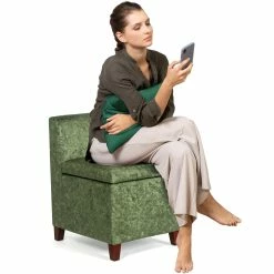 Wholesale ✔️ Adeco Accent Chair With Storage Living Room Chair With Removable Lid - 21.65”L X 18.11”W X 26.77”H Green 🔥 -Adeco Shop Adeco Accent Chair with Storage Living Room Chair with Removable Lid 2