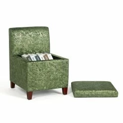 Wholesale ✔️ Adeco Accent Chair With Storage Living Room Chair With Removable Lid - 21.65”L X 18.11”W X 26.77”H Green 🔥 -Adeco Shop Adeco Accent Chair with Storage Living Room Chair with Removable Lid 3