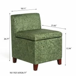 Wholesale ✔️ Adeco Accent Chair With Storage Living Room Chair With Removable Lid - 21.65”L X 18.11”W X 26.77”H Green 🔥 -Adeco Shop Adeco Accent Chair with Storage Living Room Chair with Removable Lid 4