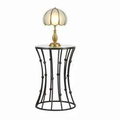 Hot Sale 😀 Adeco Drum Black Metal Coffee Table Round End Table With Glass Top - 15"x 15"x 21.5" 🎁 20 Hot Sale 😀 Adeco Drum Black Metal Coffee Table Round End Table With Glass Top - 15"x 15"x 21.5" 🎁 -Adeco Shop Adeco Accent Postmodernism Drum Shape Black Metal Coffee Table 3