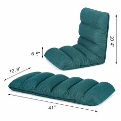Budget ✨ Adeco Adjustable Floor Chair Folding Gaming Sofa With Back Support Green 🛒 -Adeco Shop Adeco Adjustable Floor Chair Folding Gaming Sofa with Back Support 8