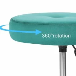 Outlet 🔥 Adeco Adjustable Velvet Round Ottoman Swivel Vanity Stool Makeup Chair Pink 🧨 -Adeco Shop Adeco Adjustable Velvet Round Ottoman Swivel Vanity Stool Makeup Chair 11