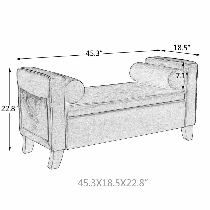 Buy 🥰 Adeco Velvet Armed Storage Ottoman Bench Footrest Stool With Two Pillows ⭐ 8 Buy 🥰 Adeco Velvet Armed Storage Ottoman Bench Footrest Stool With Two Pillows ⭐ - Image 6