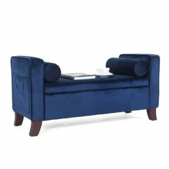 Buy 🥰 Adeco Velvet Armed Storage Ottoman Bench Footrest Stool With Two Pillows ⭐ 18 Buy 🥰 Adeco Velvet Armed Storage Ottoman Bench Footrest Stool With Two Pillows ⭐ -Adeco Shop Adeco Armed Storage Ottoman Bench Footrest Stool with Two Pillows 6