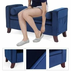 Buy 🥰 Adeco Velvet Armed Storage Ottoman Bench Footrest Stool With Two Pillows ⭐ 21 Buy 🥰 Adeco Velvet Armed Storage Ottoman Bench Footrest Stool With Two Pillows ⭐ -Adeco Shop Adeco Armed Storage Ottoman Bench Footrest Stool with Two Pillows 9