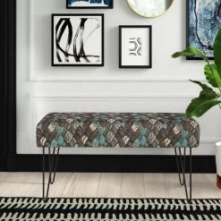 Outlet ✨ Adeco Bench Ottoman Fabric Rectangular Footrest Upholstered Bedroom Grey 😀 -Adeco Shop Adeco Bench Ottoman Fabric Rectangular Footrest Upholstered Bedroom 11