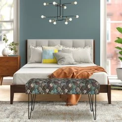 Outlet ✨ Adeco Bench Ottoman Fabric Rectangular Footrest Upholstered Bedroom Grey 😀 -Adeco Shop Adeco Bench Ottoman Fabric Rectangular Footrest Upholstered Bedroom 12