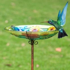 Budget ⭐ Adeco Bird Feeders Bird Baths With Metal Ground Stake Blue 🌟 -Adeco Shop Adeco Bird Feeders Bird Baths with Metal Ground Stake 10
