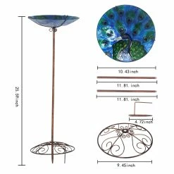 Budget ⭐ Adeco Bird Feeders Bird Baths With Metal Ground Stake Blue 🌟 -Adeco Shop Adeco Bird Feeders Bird Baths with Metal Ground Stake 3