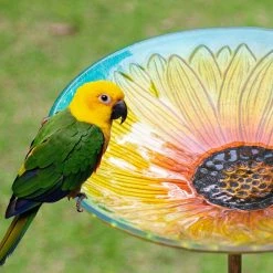 Budget ⭐ Adeco Bird Feeders Bird Baths With Metal Ground Stake Blue 🌟 -Adeco Shop Adeco Bird Feeders Bird Baths with Metal Ground Stake 6