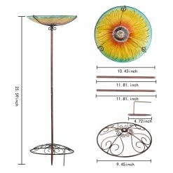 Budget ⭐ Adeco Bird Feeders Bird Baths With Metal Ground Stake Blue 🌟 -Adeco Shop Adeco Bird Feeders Bird Baths with Metal Ground Stake 9