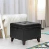 Deals ❤️ Adeco Black Faux Leather Tufted Flip Top Storage Ottoman ⭐