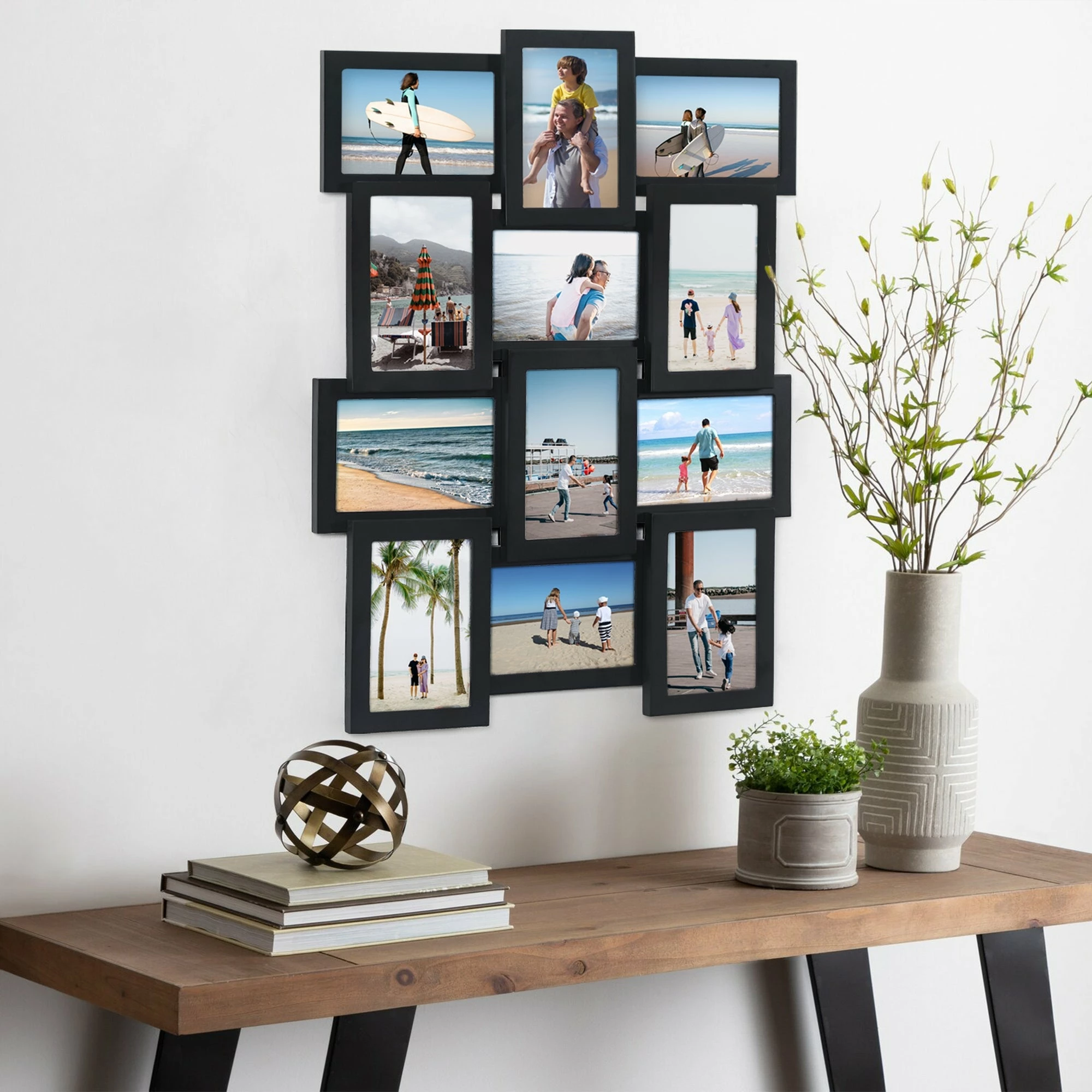 Hot Sale 😍 Adeco Black Wood 12-opening Collage Photo Frame 💯 3 Hot Sale 😍 Adeco Black Wood 12-opening Collage Photo Frame 💯