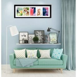 Discount 💯 Adeco Black Wood Hanging Picture Frame W/ 5 Openings 🔥