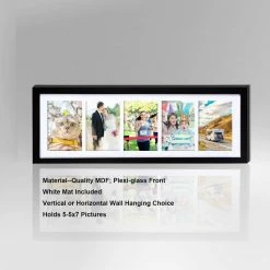 Discount 💯 Adeco Black Wood Hanging Picture Frame W/ 5 Openings 🔥 -Adeco Shop Adeco Black Wood Hanging Picture Frame with 5 Openings 3