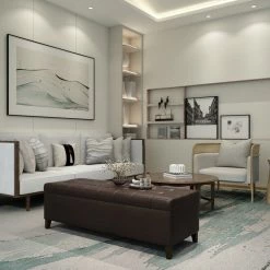 Best Pirce ๐ Adeco Bonded Leather Storage Ottoman Brown โค๏ธ