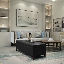 Best Pirce 👏 Adeco Bonded Leather Storage Ottoman Brown ❤️ -Adeco Shop Adeco Bonded Leather Storage Ottoman 8