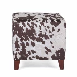 Hot Sale ✨ Adeco British Style Cow Print Cube Ottoman Home Bench Classy Footstool Black Cow ✔️ -Adeco Shop Adeco British Style Cow Print Cube Ottoman Home Bench Classy Footstool 6