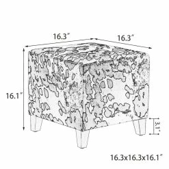 Hot Sale ✨ Adeco British Style Cow Print Cube Ottoman Home Bench Classy Footstool Black Cow ✔️ -Adeco Shop Adeco British Style Cow Print Cube Ottoman Home Bench Classy Footstool 7