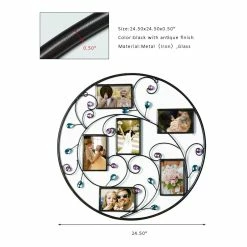 Coupon 🎁 Adeco Brown Black Decorative 6-opening Collage Bronze Iron Metal Wall Hanging Scroll Picture Photo Frame ✨ -Adeco Shop Adeco Brown Black Decorative 6 opening Collage Bronze Iron Metal Wall Hanging Scroll Picture Photo Frame 4