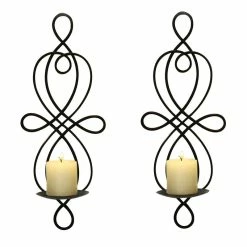 Best Pirce ✔️ Adeco Brown Iron Vertical Wall Hanging Candle Holder Sconce (Set Of 2) 🥰 -Adeco Shop Adeco Brown Iron Vertical Wall Hanging Candle Holder Sconce 28Set of 229 6