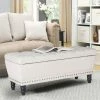 Deals 😀 Adeco Button Tufted Trapezoid Storage Ottoman Bench Grey 🛒 -Adeco Shop Adeco Button Tufted Trapezoid Storage Ottoman Bench